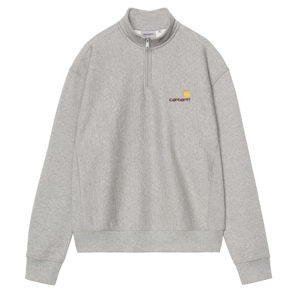 Half Zip American Script Sweatshirt - Grey Heather