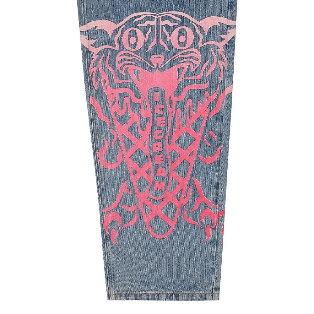 Tiger Triple Scoop Denim Pants - Light Blue