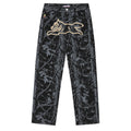 Tree Camo Double Scoop Denim Pants - Black