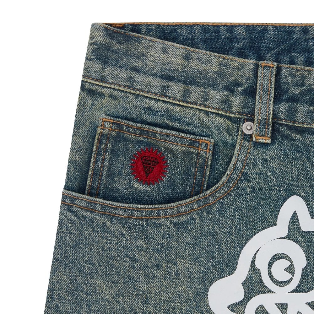 Running Dog Denim Shorts - Vintage Wash