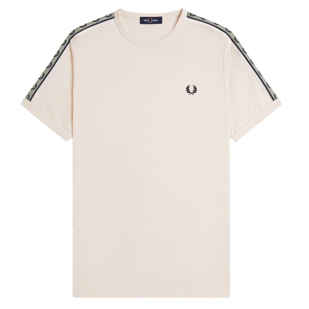 Contrast Tape T-Shirt - Ecru/Navy