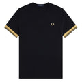 Twin Tipped Cuff T-Shirt - Blk/Champagn