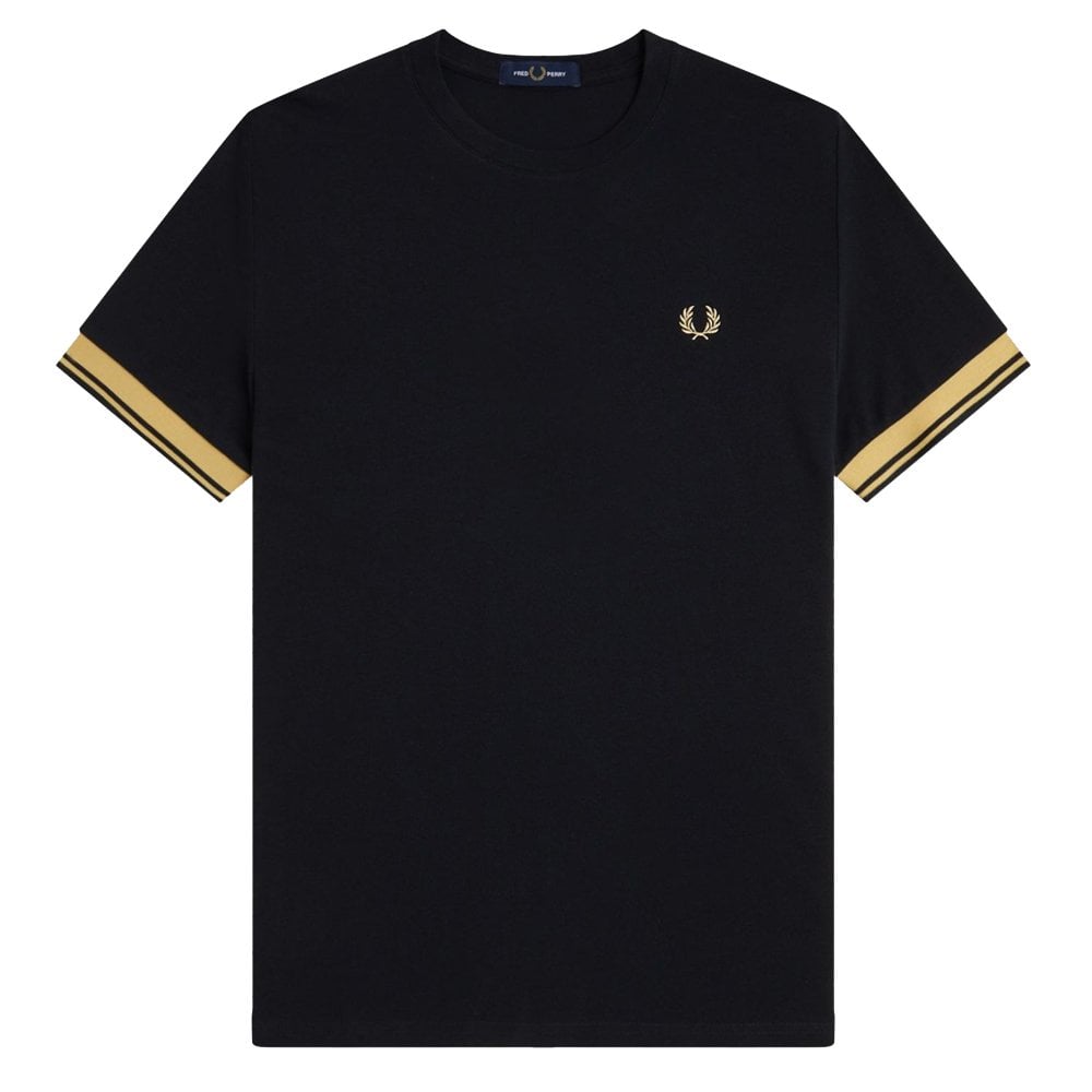 Twin Tipped Cuff T-Shirt - Blk/Champagn