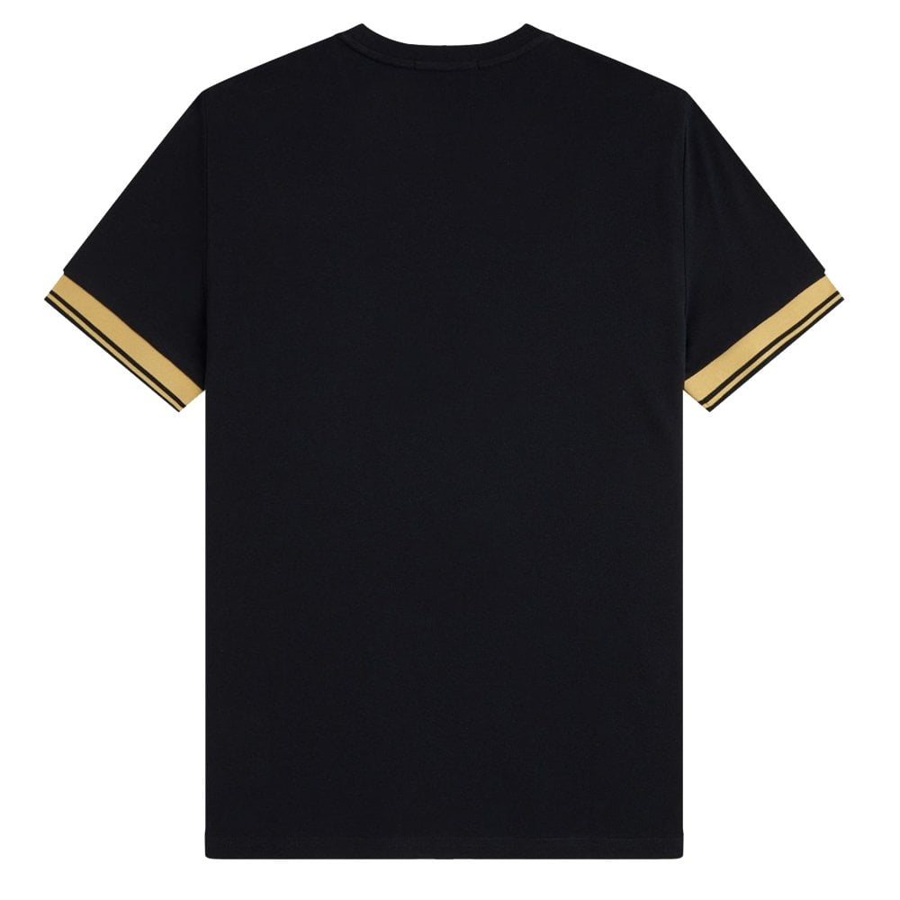 Twin Tipped Cuff T-Shirt - Blk/Champagn