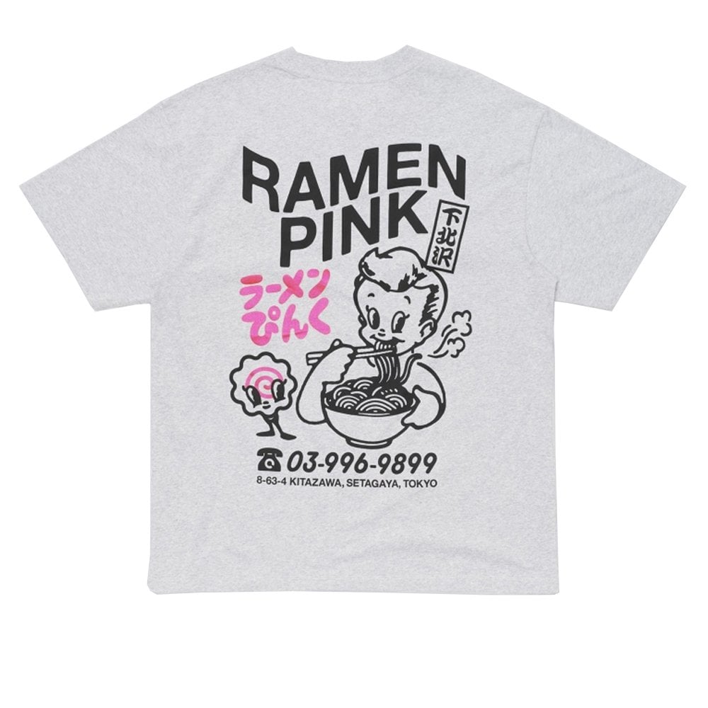 Ramen Pink T-Shirt - Grey Marl