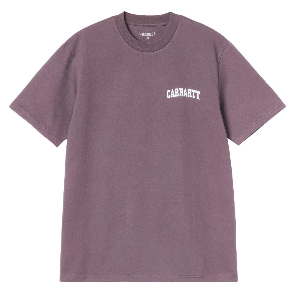 University Script T-Shirt - Phlox/White