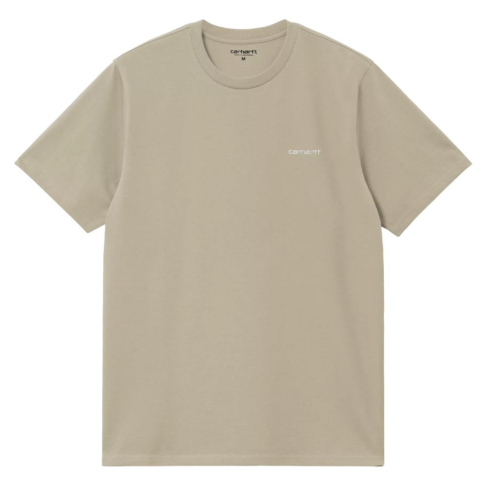 Script Embroidery T-Shirt - Barchan/Wht
