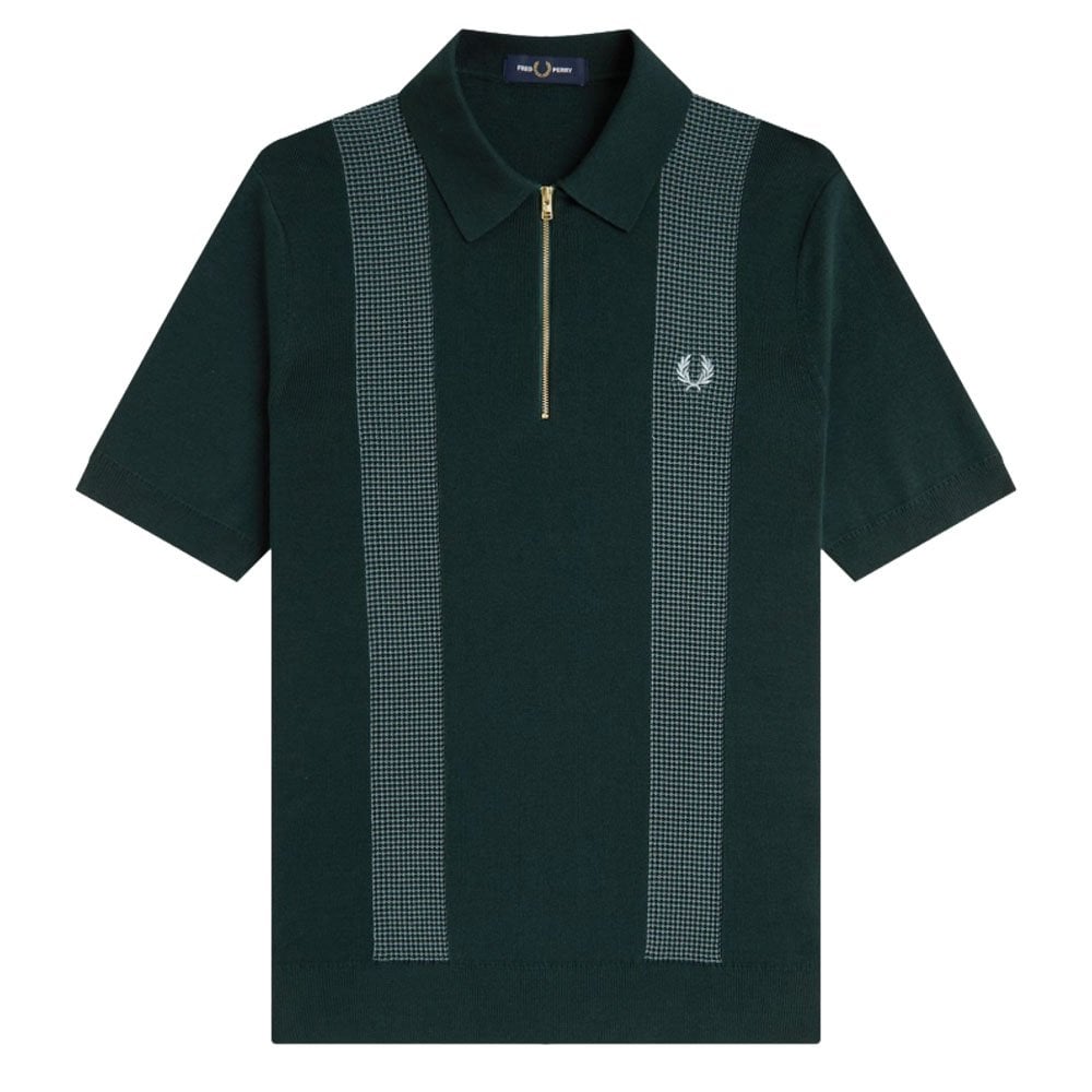 Panel Detail Knitted Polo Shirt - Grassroots