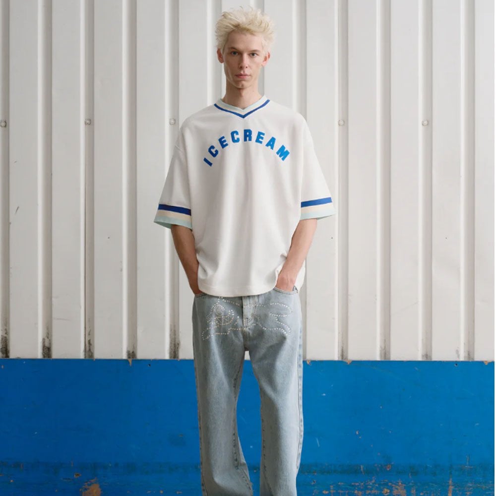 V-Neck Sports Jersey - White