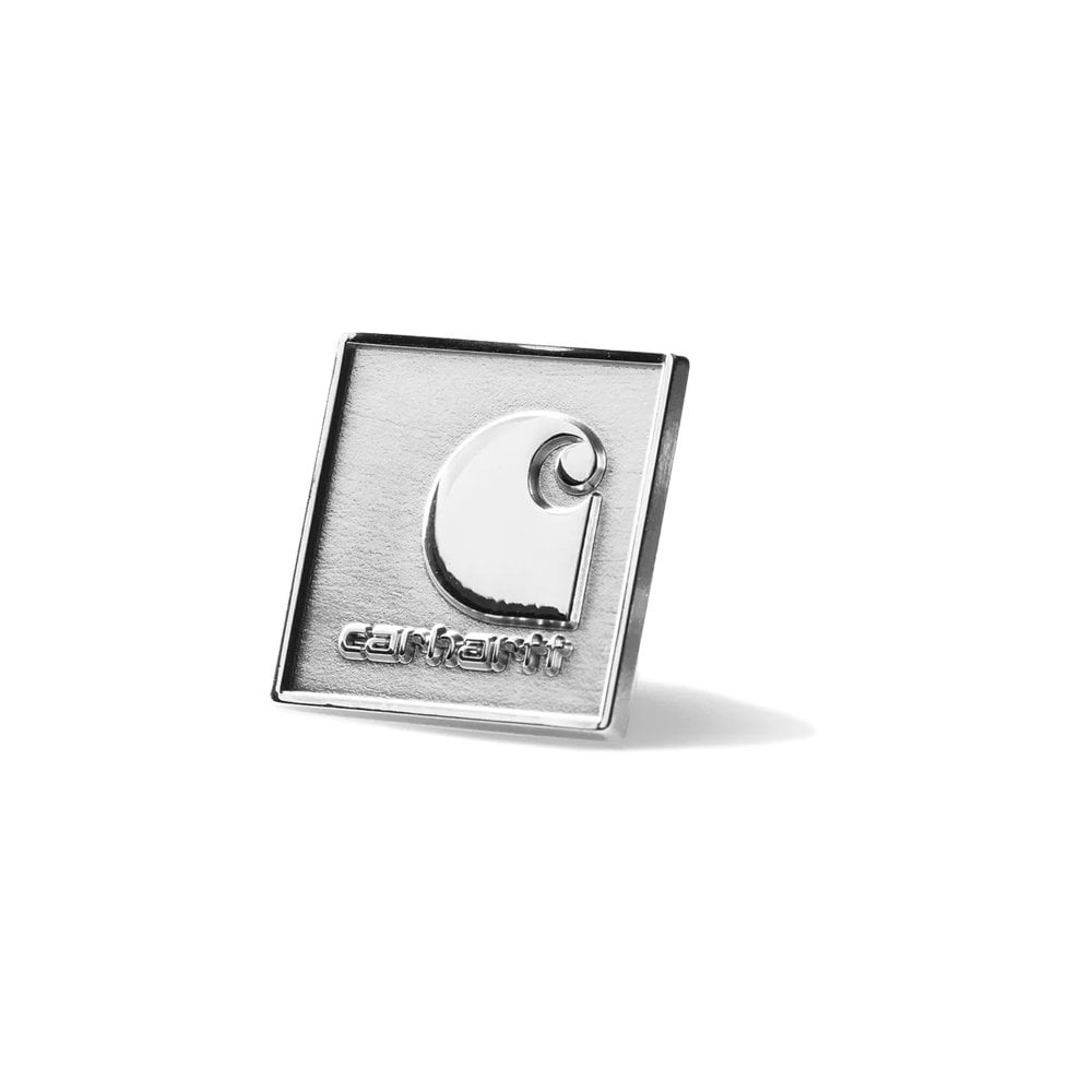 Square Label Pin - Silver