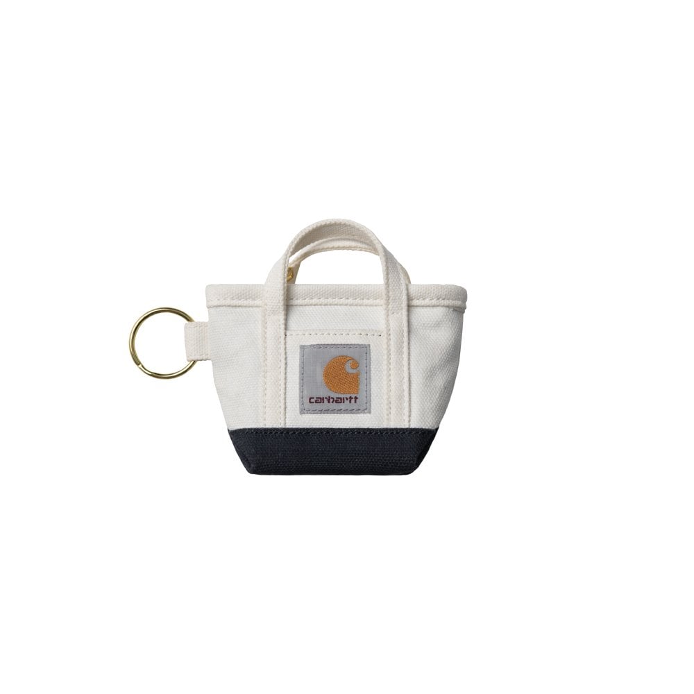 Mini Tote Bag Keychain - Natural/Blu