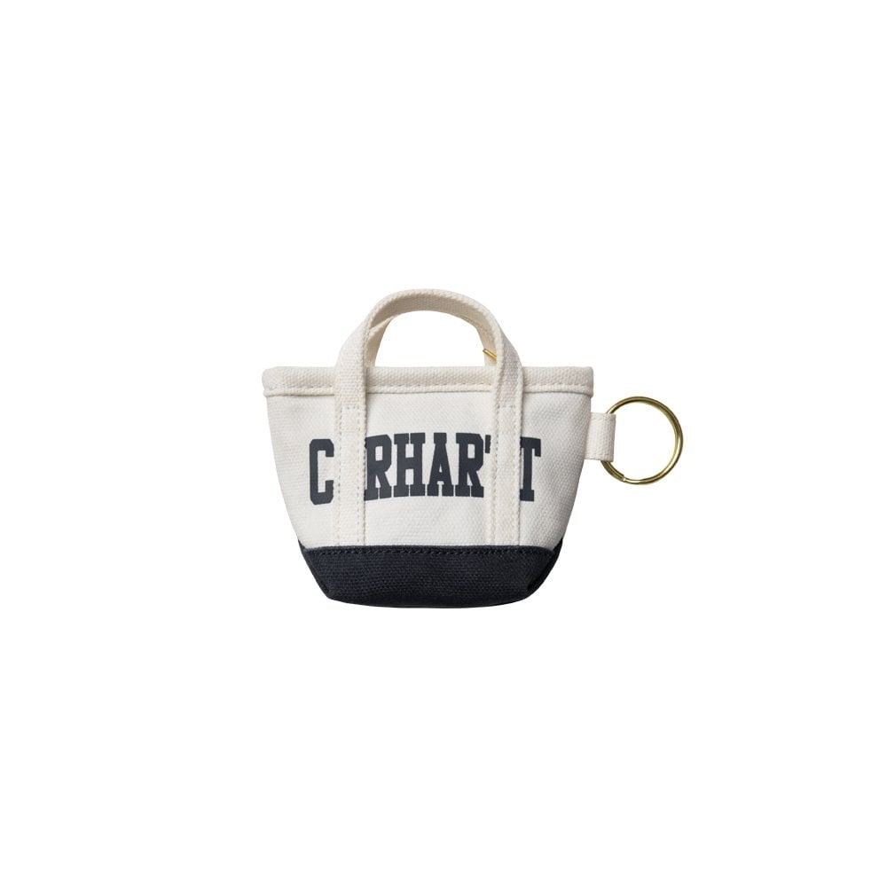Mini Tote Bag Keychain - Natural/Blu
