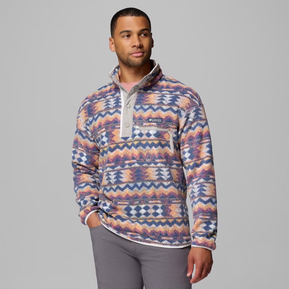 Helvetia II Printed Half Snap Fleece - Sea Salt