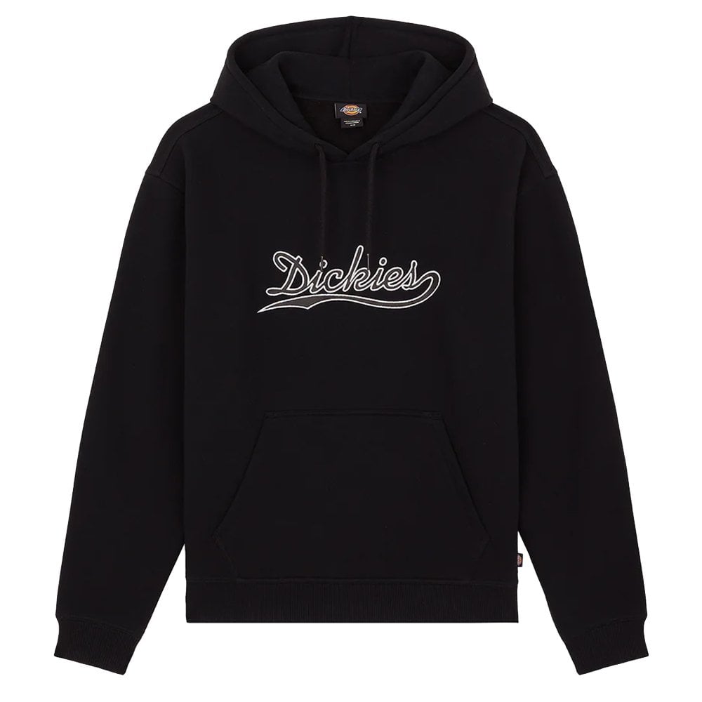 Loose Wave Pullover Hoodie - Black