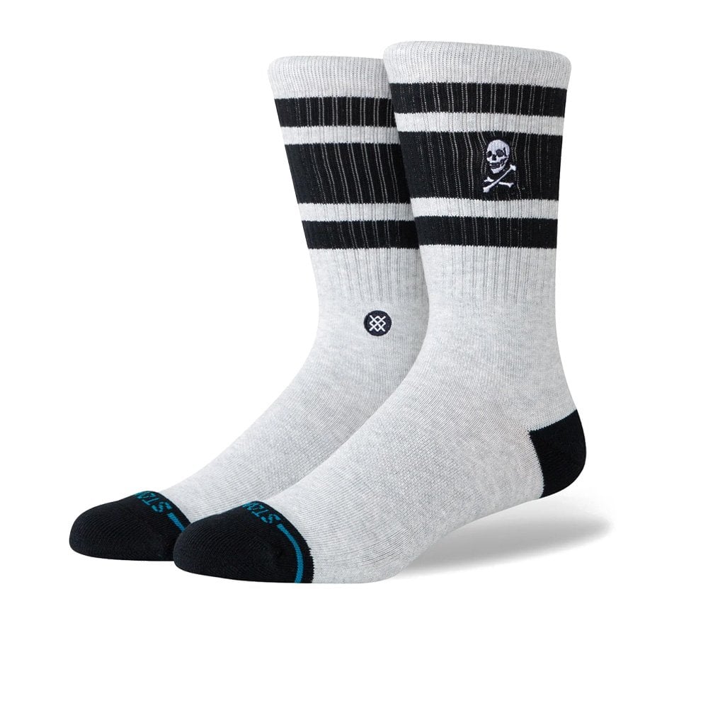 Boyd Skull Crew Socks - Heather Grey