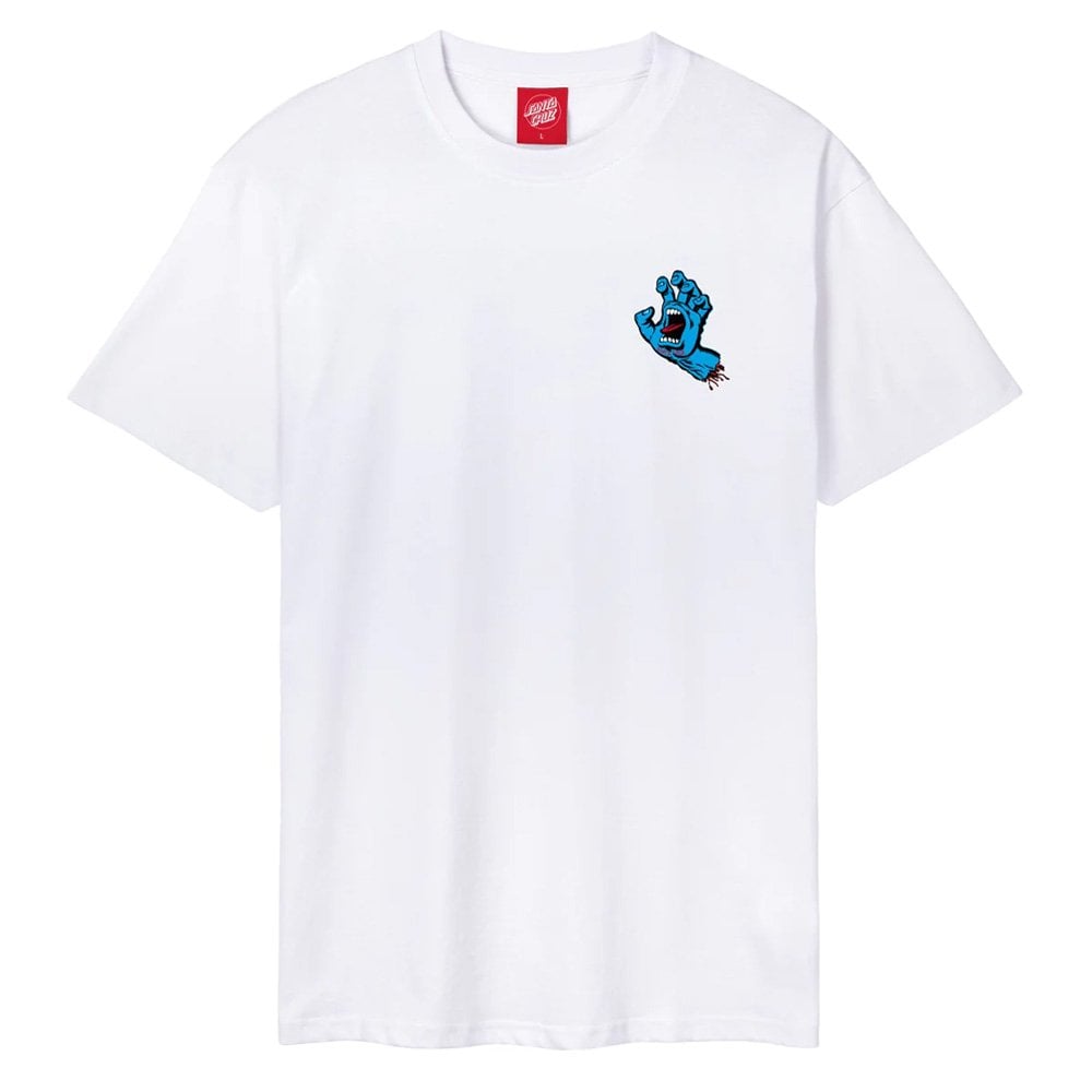 Screaming Hand Chest T-Shirt - White