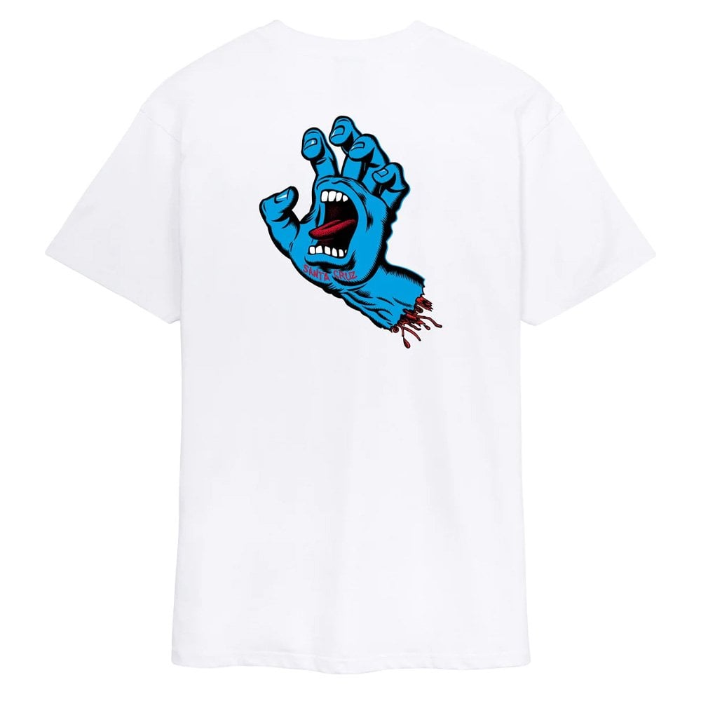 Screaming Hand Chest T-Shirt - White