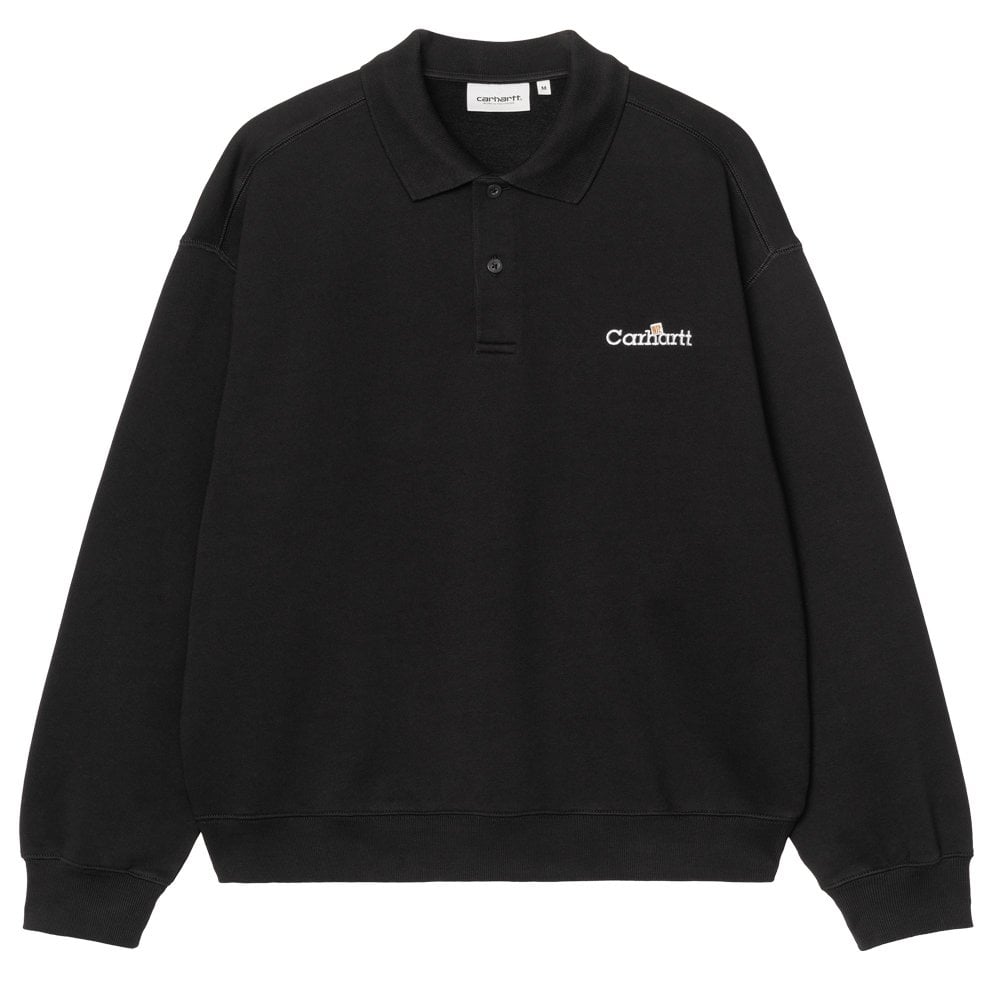 WIP Label Polo Sweatshirt - Black
