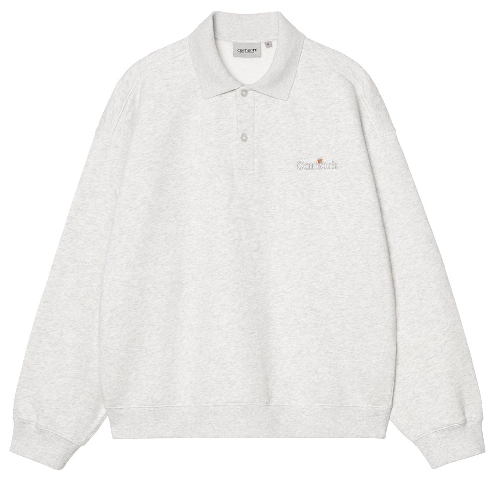 WIP Label Polo Sweatshirt - Ash Heather