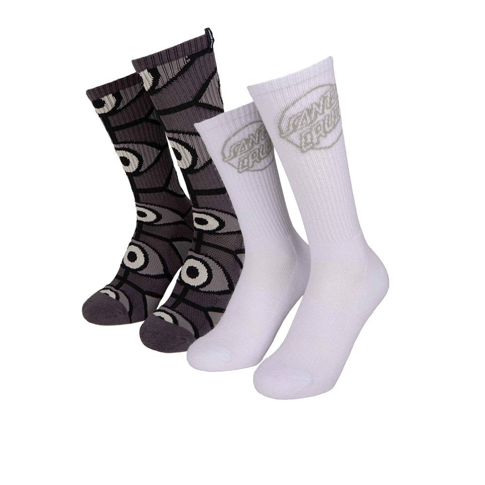 Salba Eyes Socks 2 Pack - Black/White