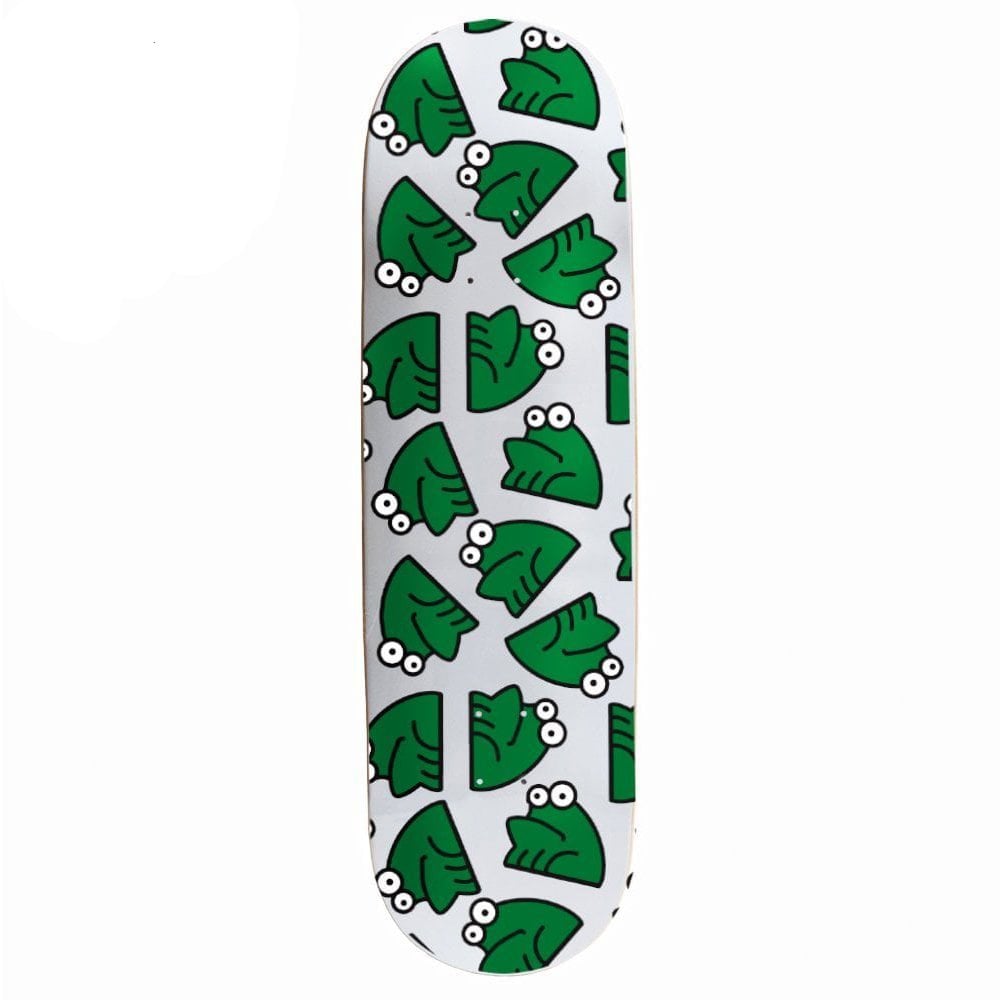 All Over Frog Skateboard Deck - White/Green