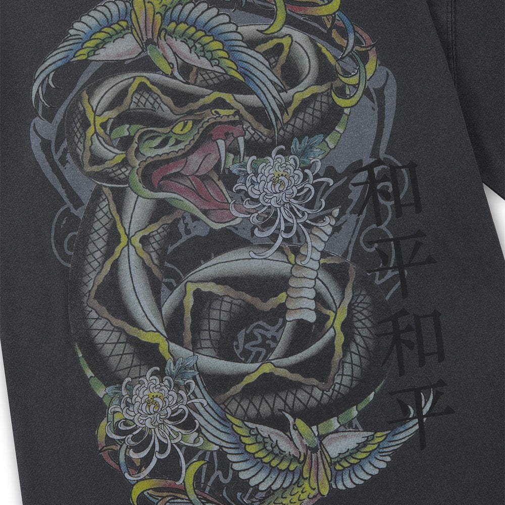 Washed Snake Charmer Relaxed T-Shirt - Washed Black