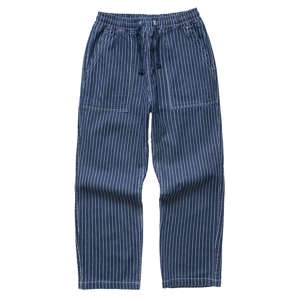 Pinstripe Denim Chef Pants - Indigo
