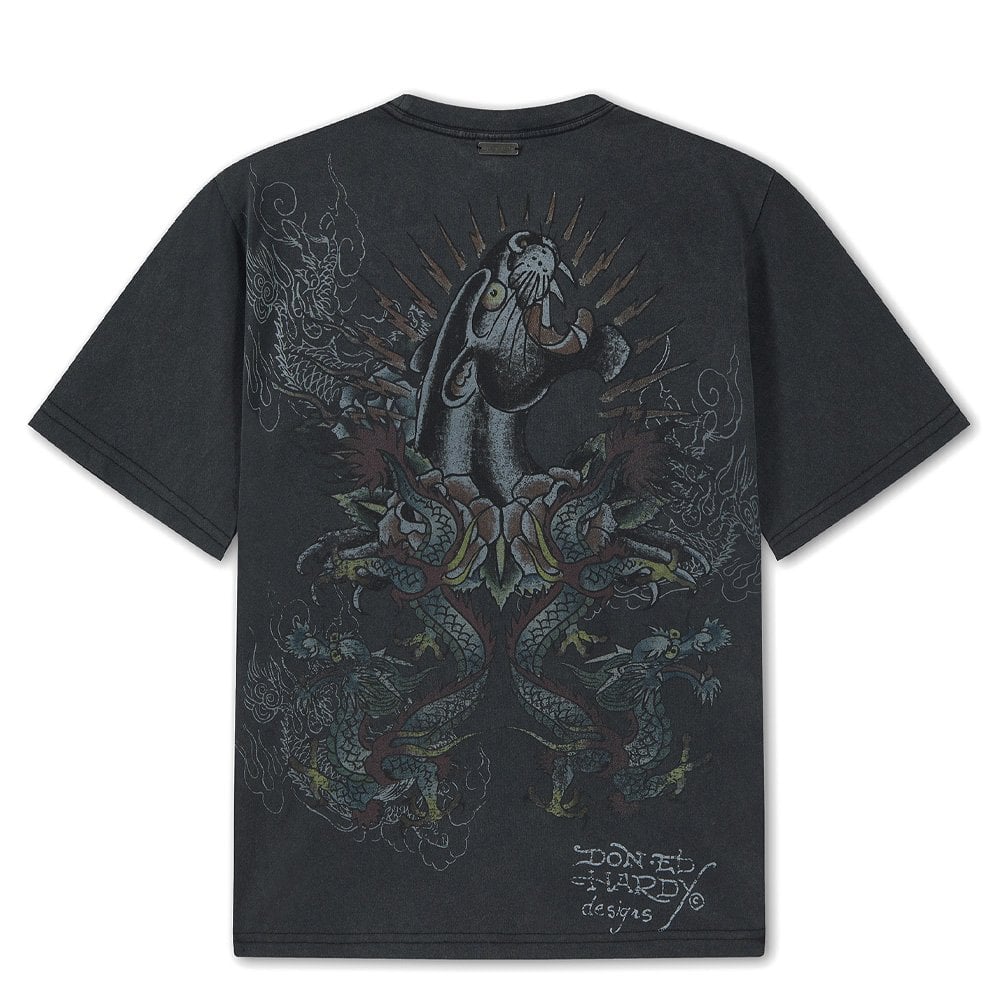 Dragon Panther Graphic Regular T-Shirt - Provence Blu