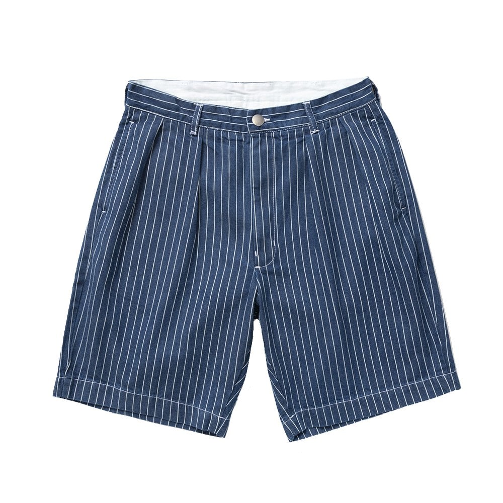 Pinstripe Denim Part Timer Shorts - Indigo