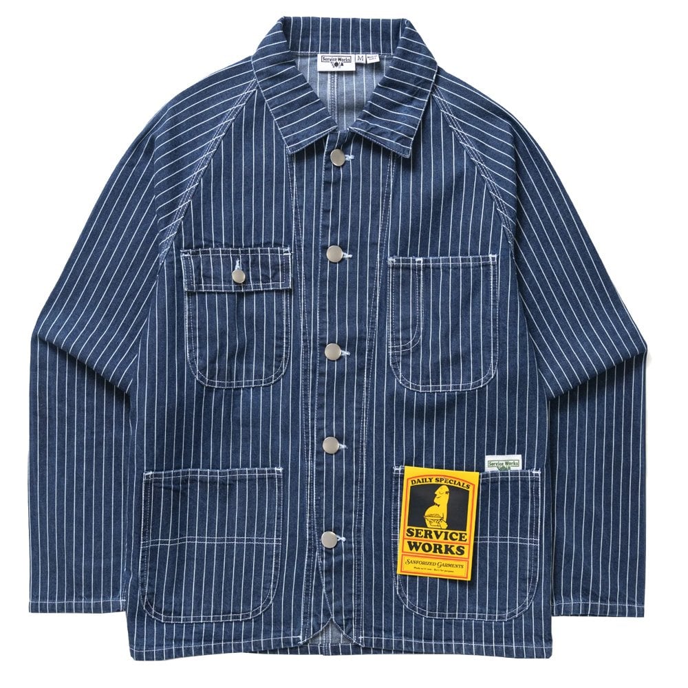 Pinstripe Denim Coverall - Indigo