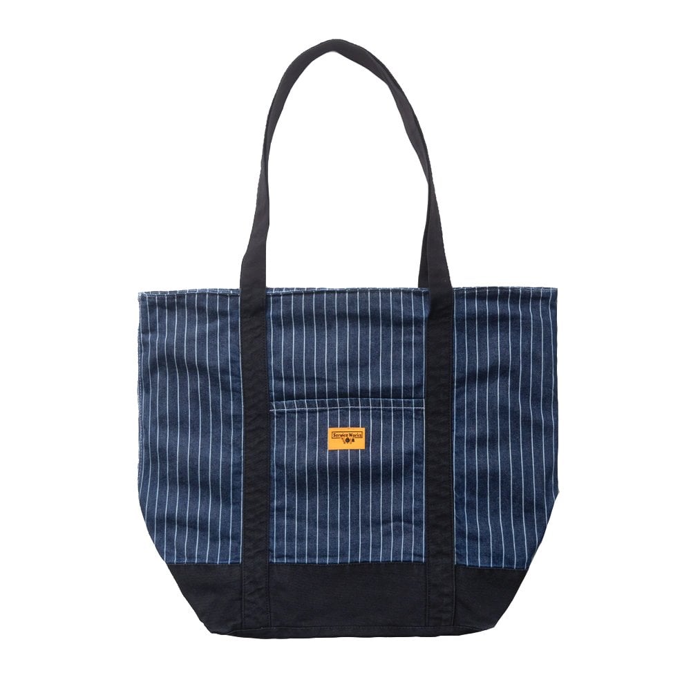 Pinstripe Denim Tote - Indigo