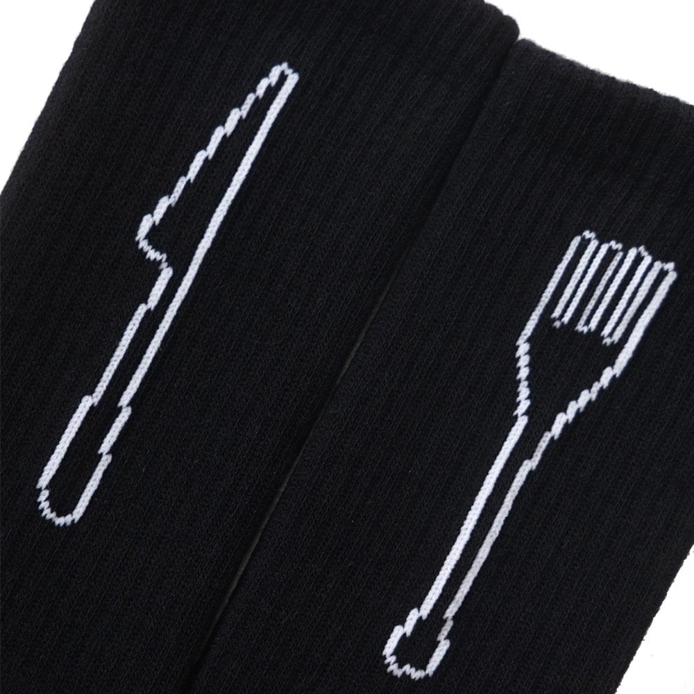 Knife & Fork Socks - Black