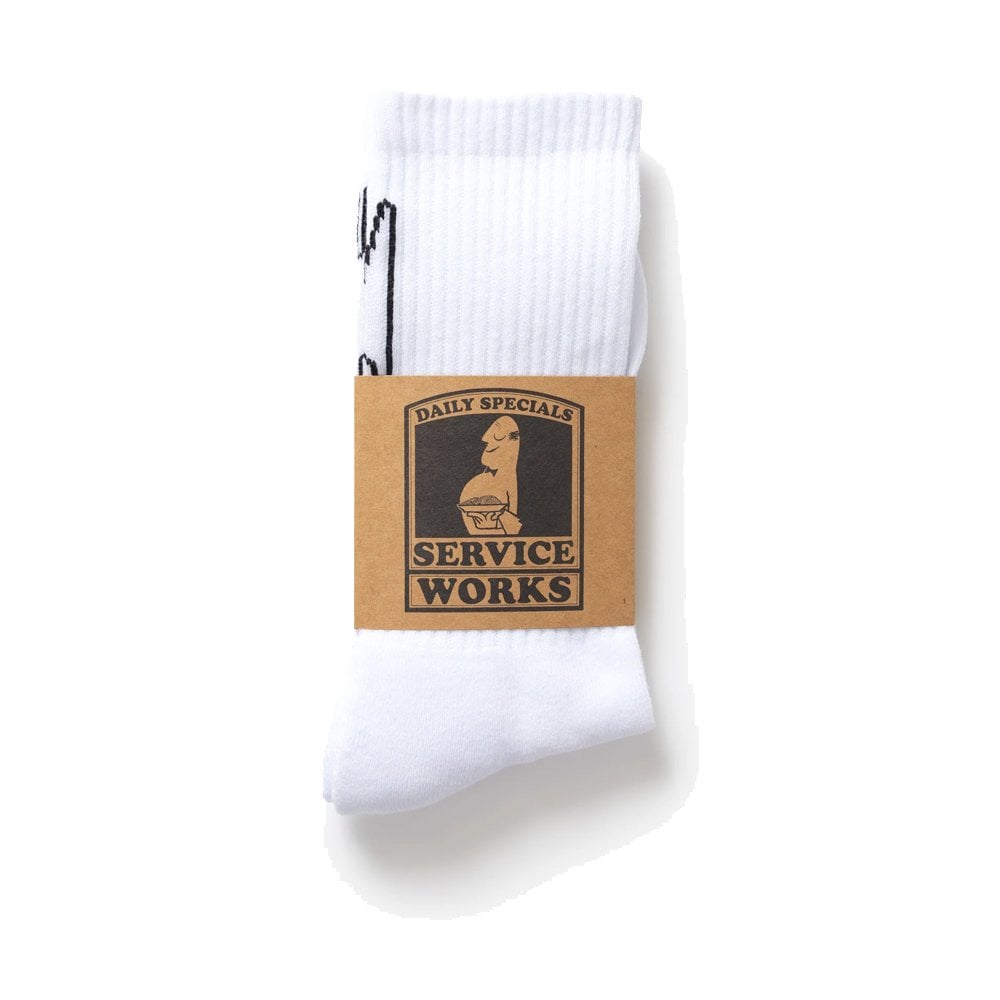 Knife & Fork Socks - White