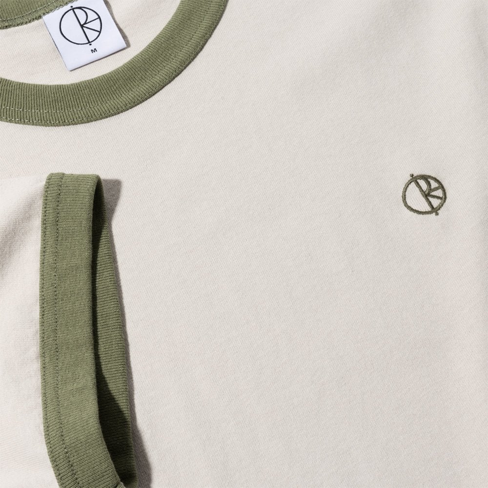Ringer T-Shirt - Taupe/Green