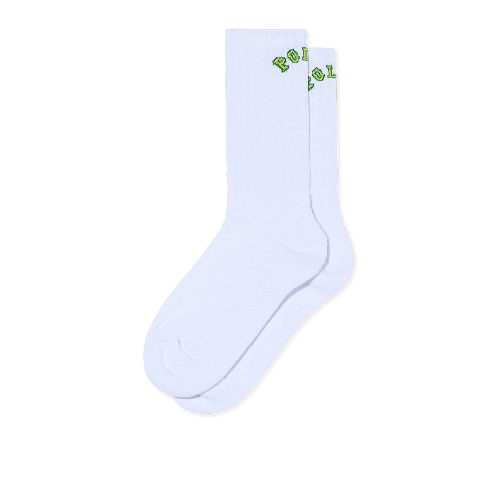 Large Rib College Socks - White