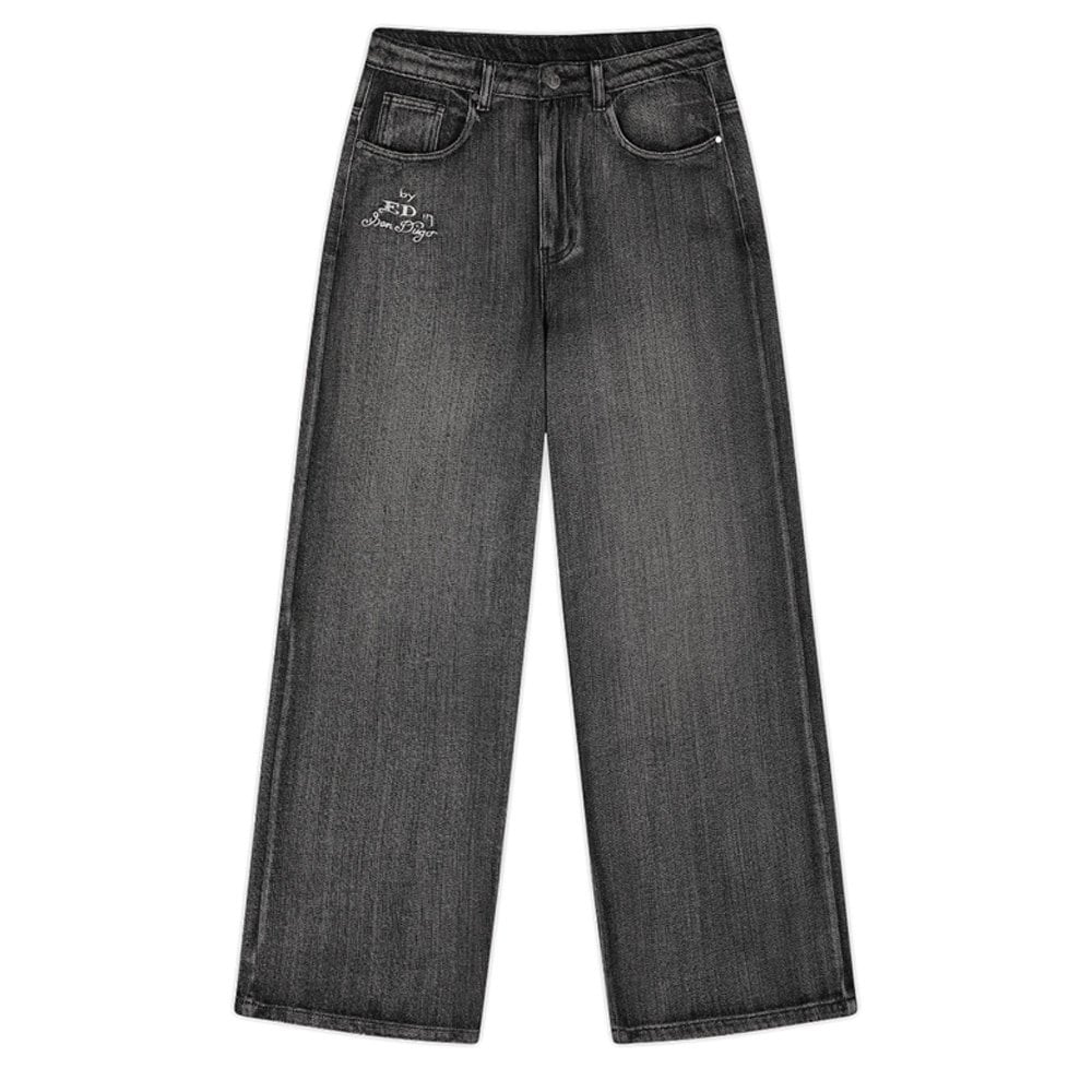 Embroidered Angel Xxtra Fit Jeans - Distress Blk
