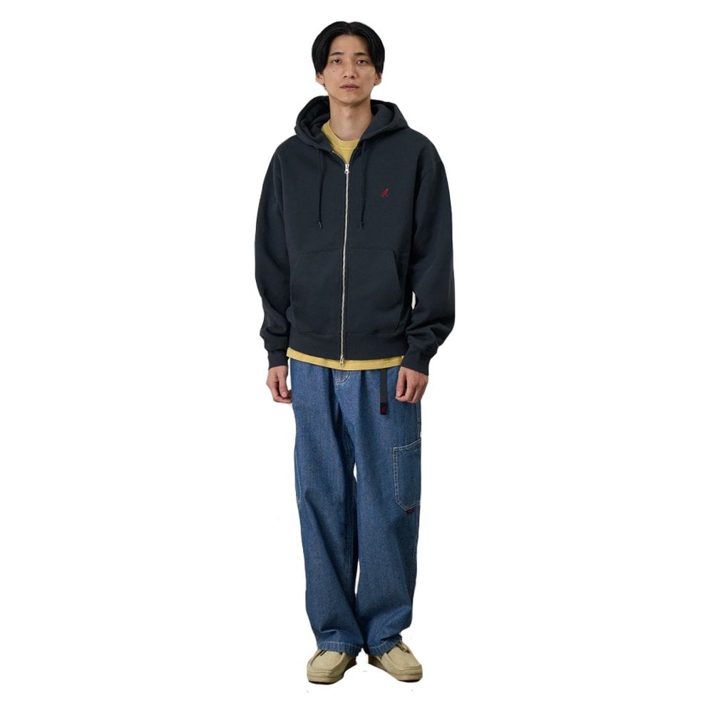 One Point Zip Hoodie - Vintage Blk