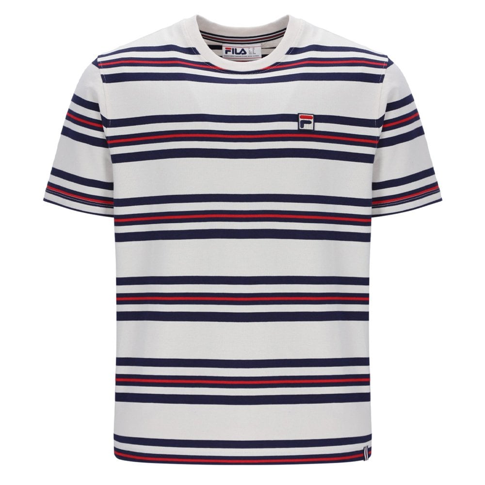 Cesare Yarn Dye Stripe T-Shirt - Gardenia
