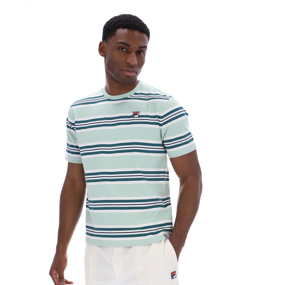 Cesare Yarn Dye Stripe T-Shirt - Surf Spray