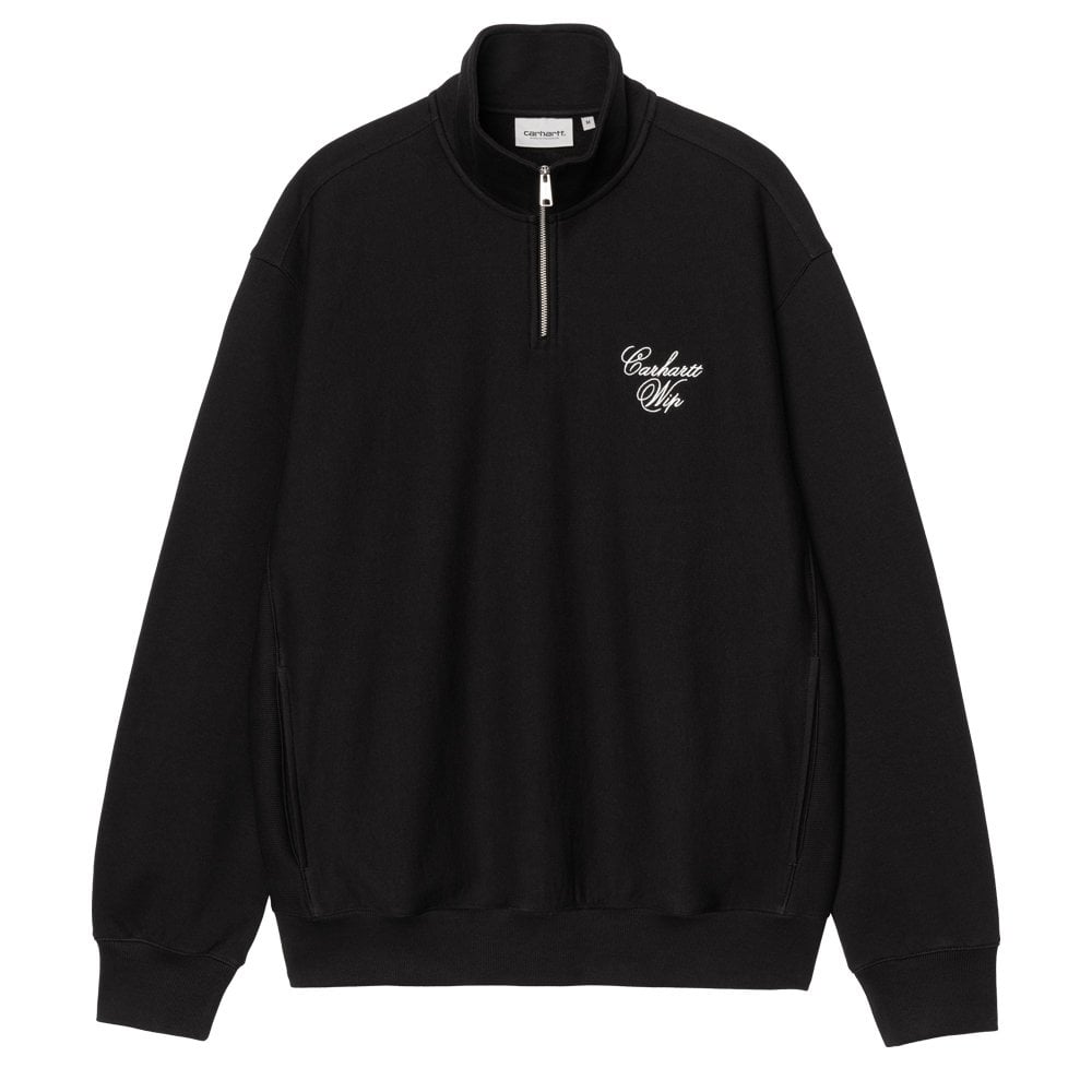 Longhand Half Zip Sweatshirt - Black/White