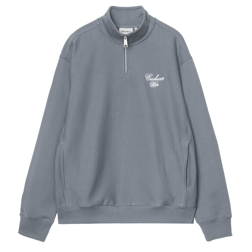 Longhand Half Zip Sweatshirt - Cozy Blu/Wht