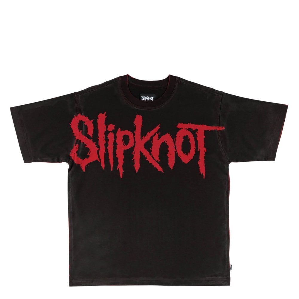 Barcode Boxy Overprint T-Shirt - Black/Red