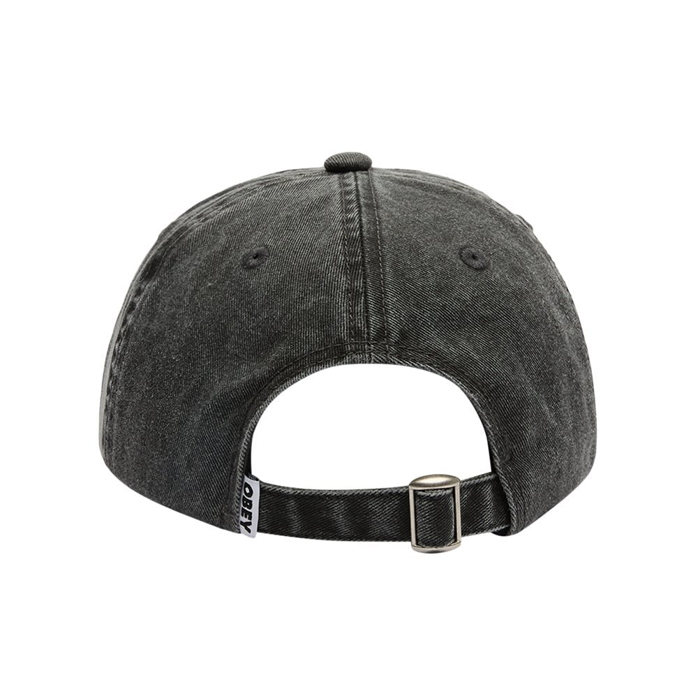 Slanted Pigment 6 Panel Strapback cap - Black