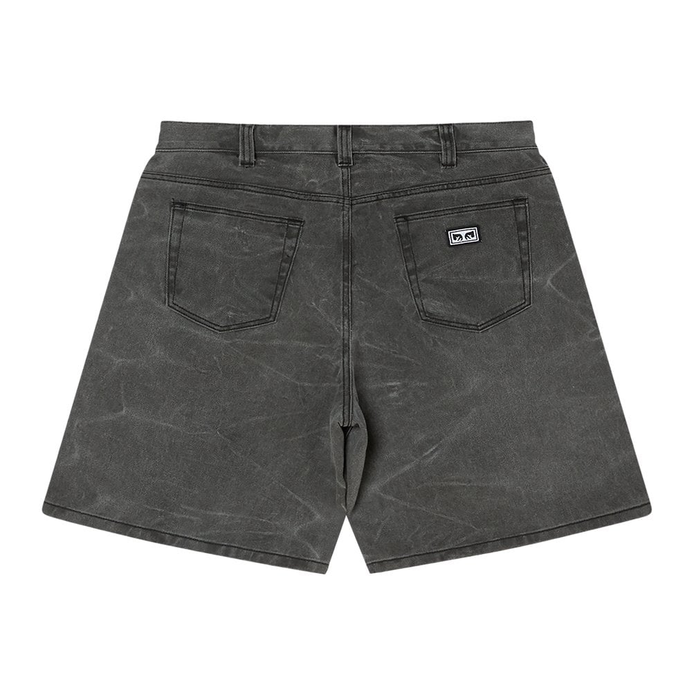 Bigwig Baggy Denim Shorts - Blk Wrinkle