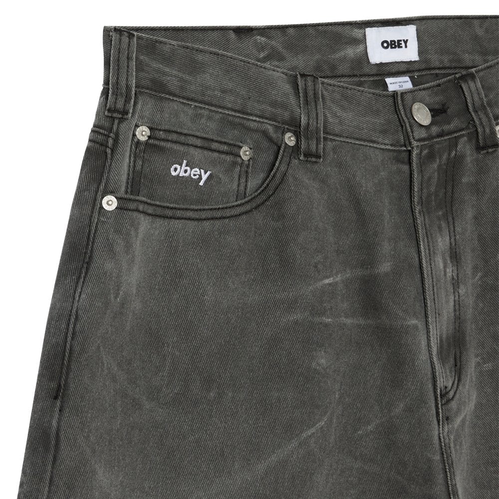 Bigwig Baggy Denim Shorts - Blk Wrinkle