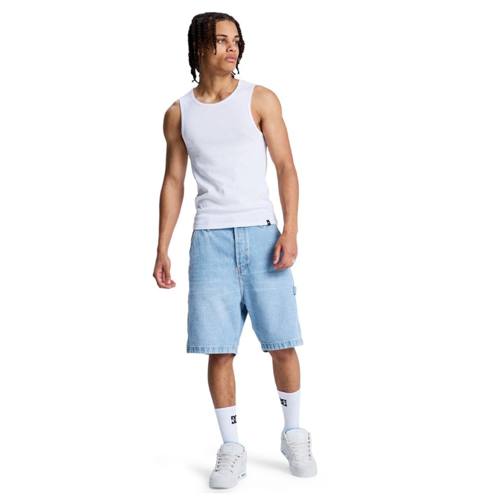 Baggy Denim Carpenter Shorts - Blue