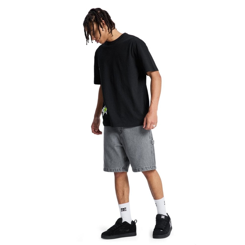 Baggy Denim Carpenter Shorts - Grey