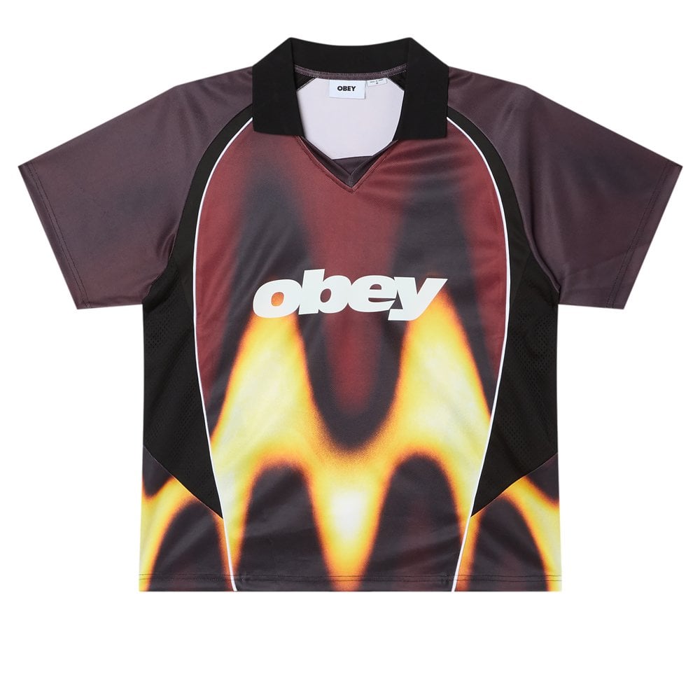 Blurred Soccer Jersey - Burnt Red