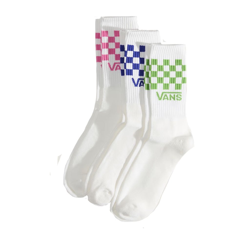 Checkered Crew Sock 3 Pack - Pink Fizz