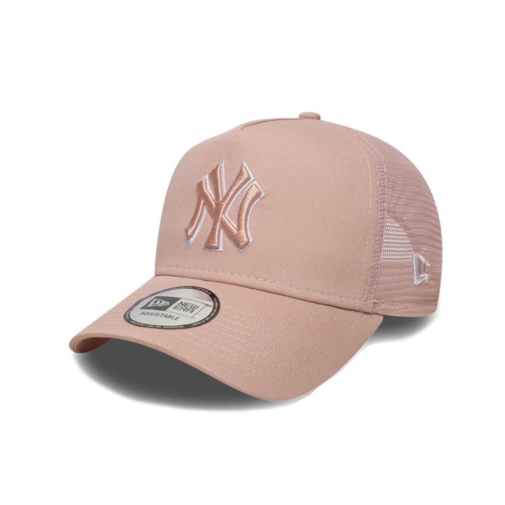 New York Yankees MLB Outline 9FORTY E-Frame Trucker Cap - Ny Pale Pink
